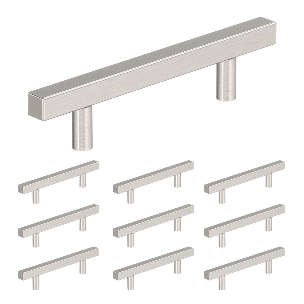 Amerock 10 Pack 3-3/4" (96mm) Centers Pull in Satin Nickel