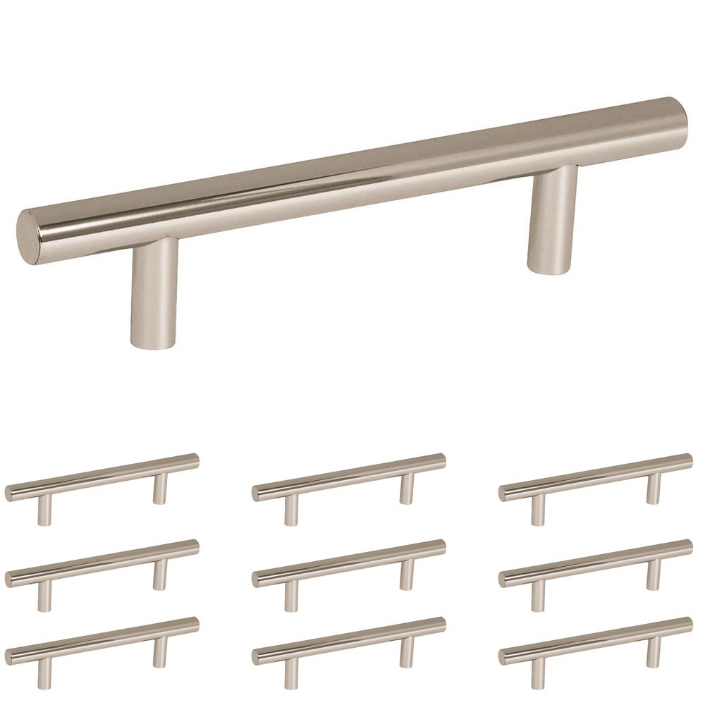 Amerock 10 Pack of 3 3/4" Centers European Bar Pull in Polished Nickel