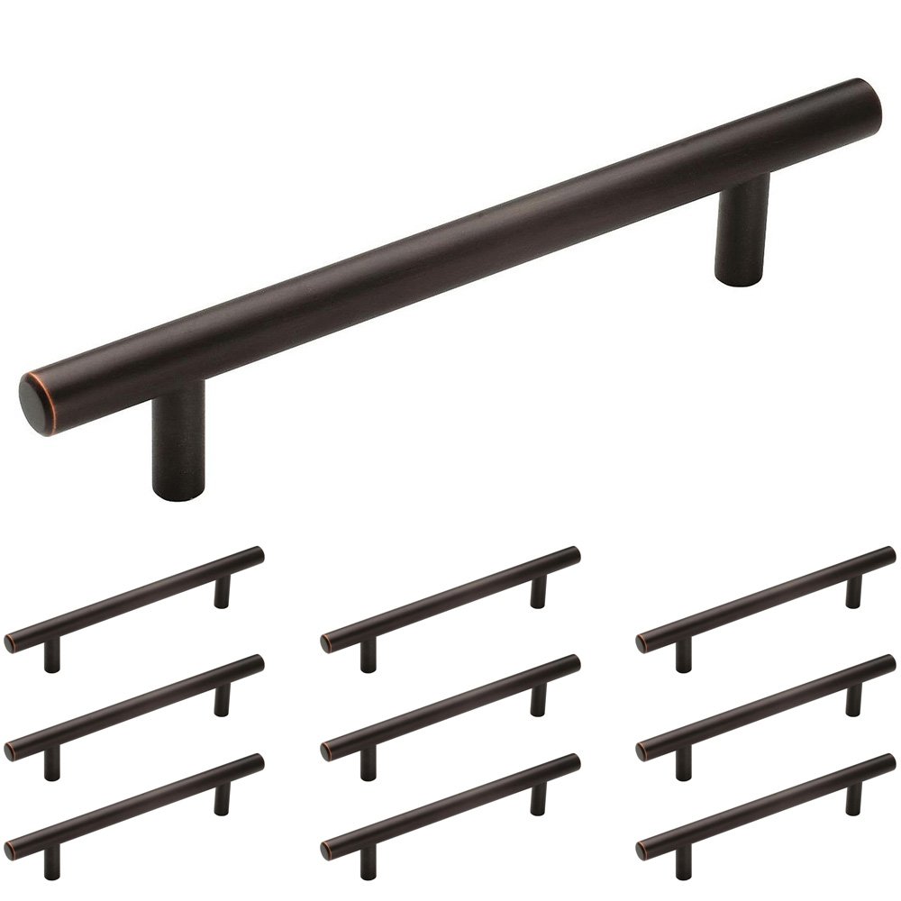 Amerock 10 Pack of 5" Centers European Bar Pull in Oil Rubbed Bronze