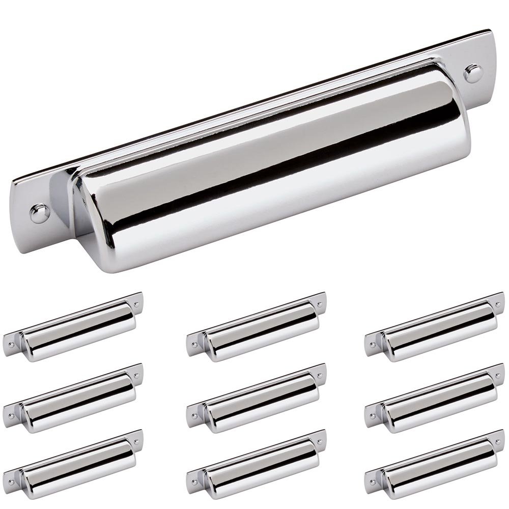 Amerock 10 Pack of 3 3/4" Centers Cup Pull in Polished Chrome