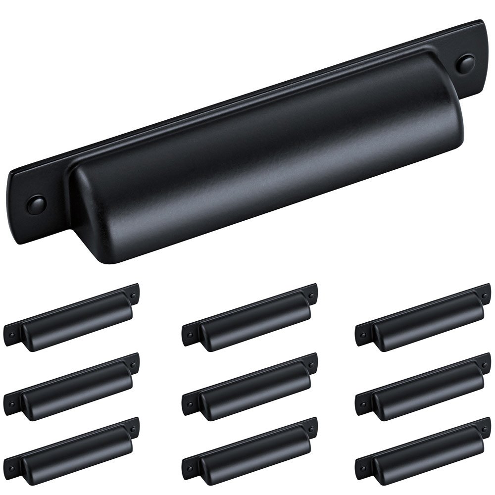 Amerock 10 Pack of 3 3/4" Centers Cup Pull in Matte Black