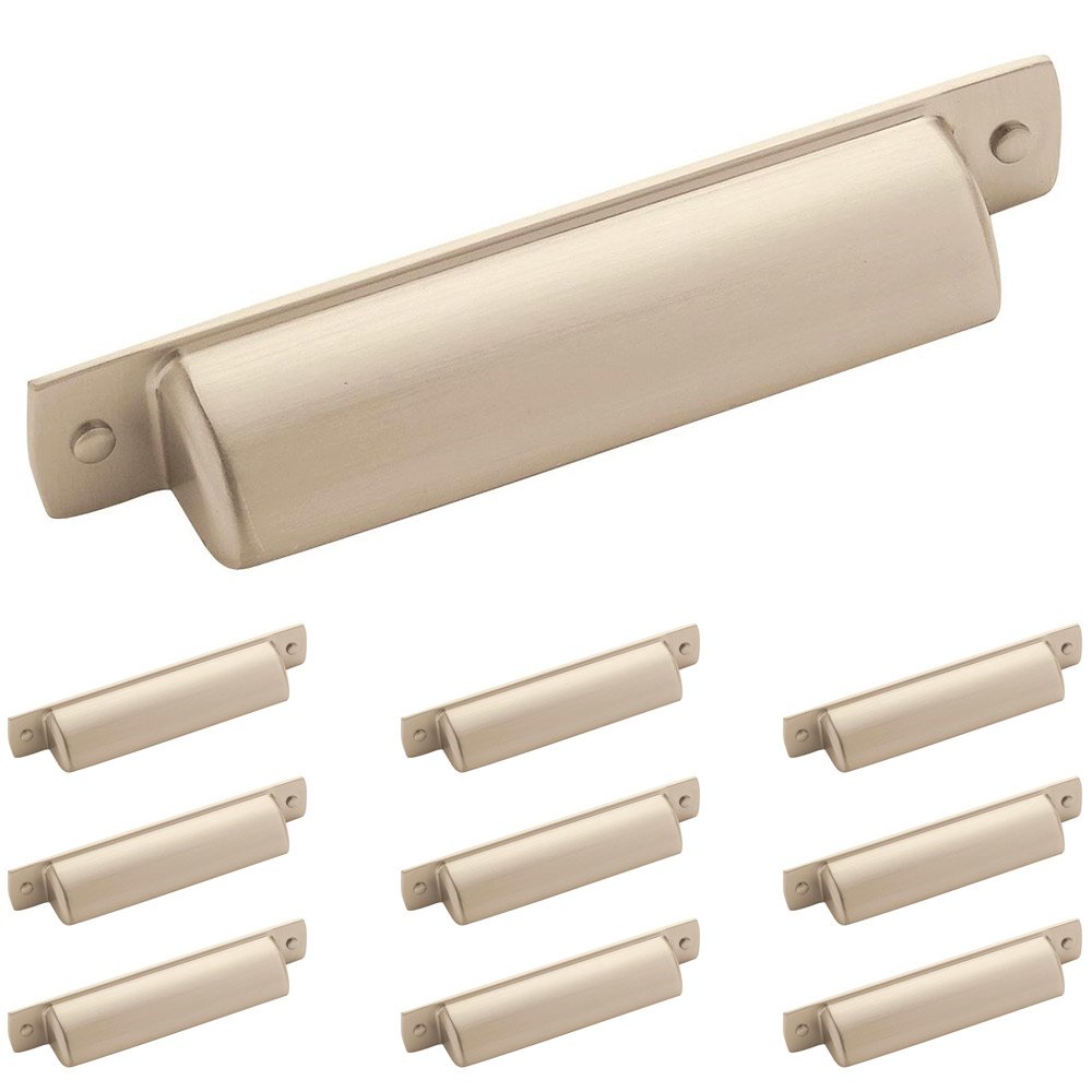Amerock 10 Pack of 3 3/4" Centers Cup Pull in Satin Nickel
