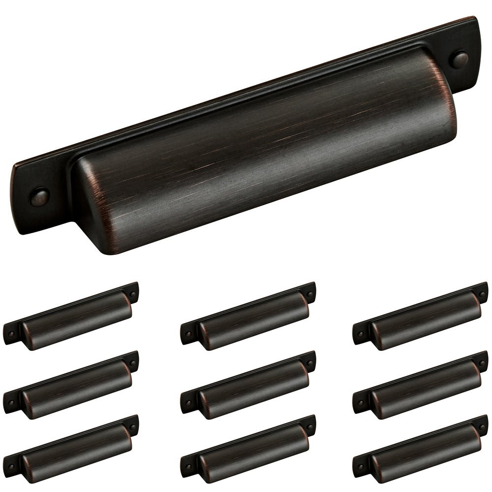 Amerock 10 Pack of 3 3/4" Centers Cup Pull in Oil Rubbed Bronze