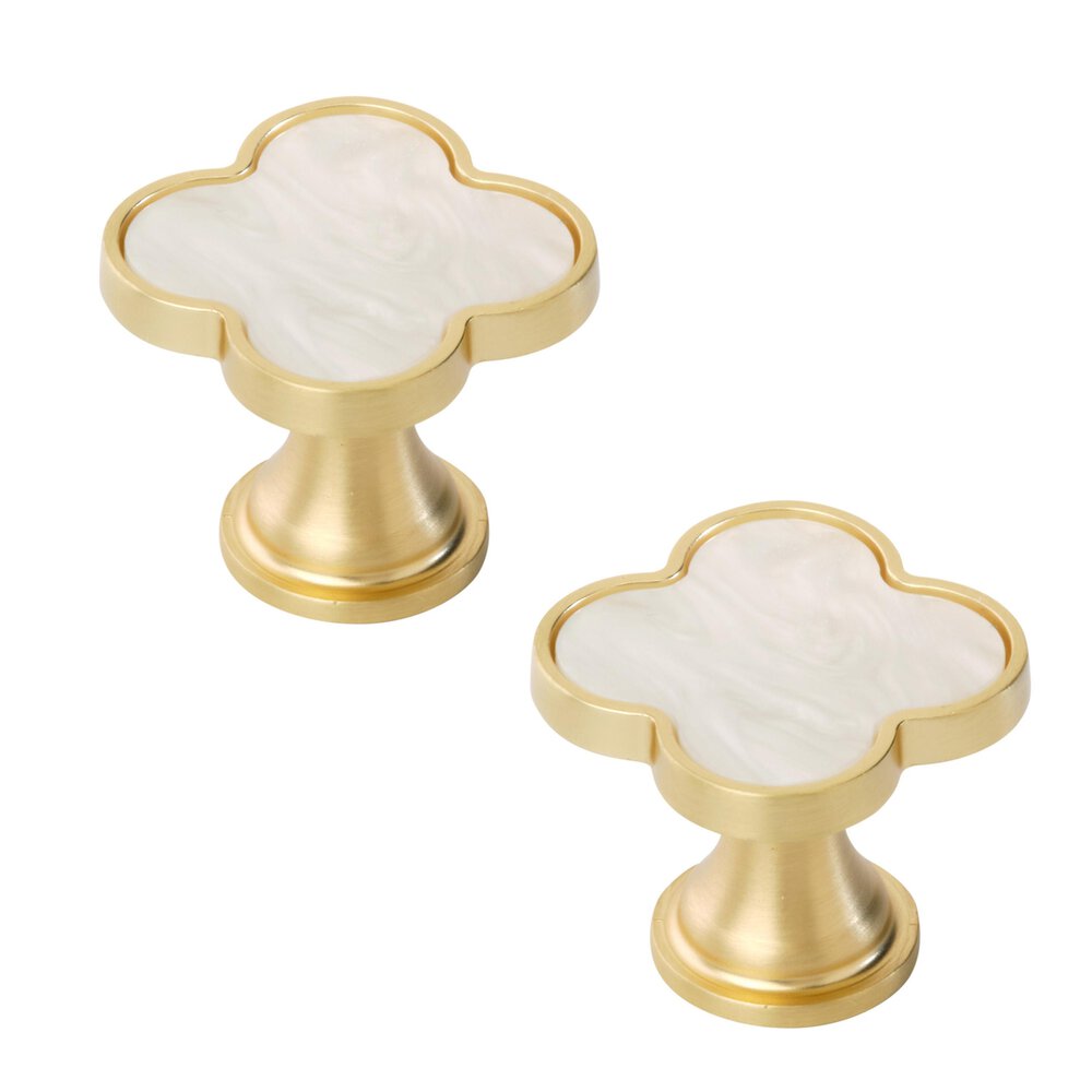 Amerock 1-1/4 Inch (32Mm) Length Gold/Mother Of Pearl Cabinet Knob  (Sold As A Pair)