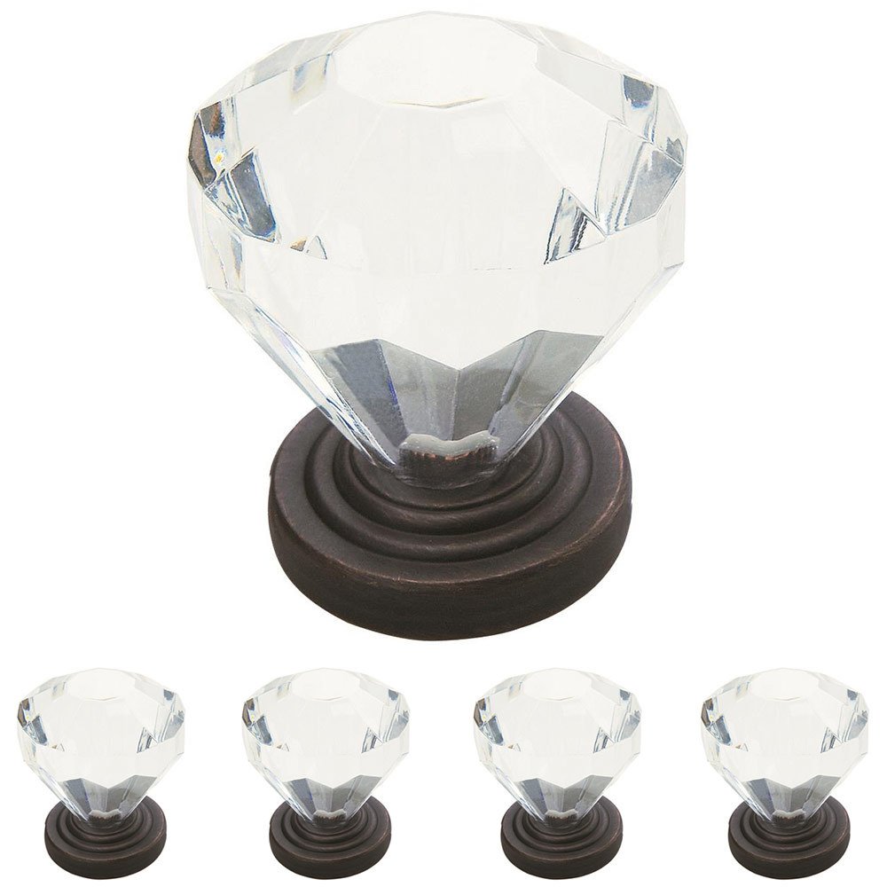 Amerock 5 Pack of 1 1/4" Clear Acrylic Knob in Oil Rubbed Bronze