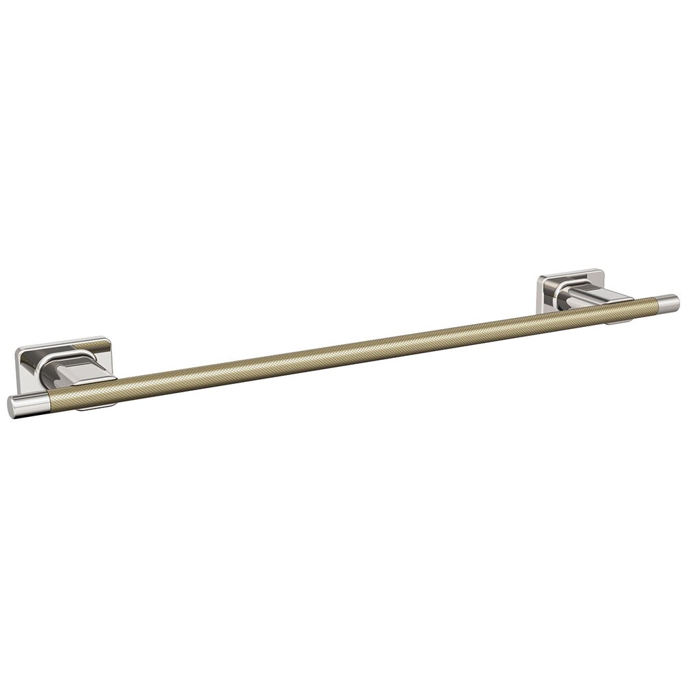 Amerock 18" (457 mm) Towel Bar in Polished Nickel and Golden Champagne