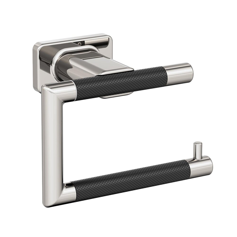 Amerock Single Post Toilet Paper Holder in Polished Nickel and Black Bronze