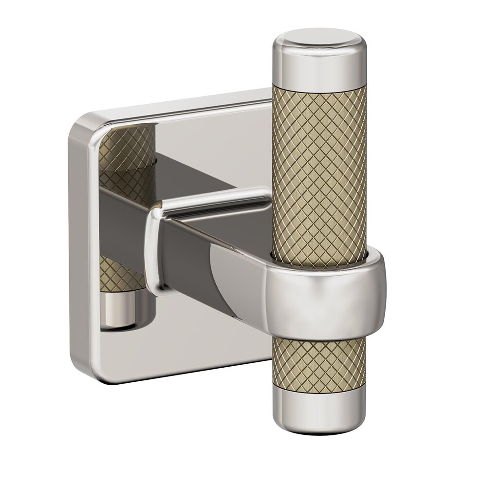 Amerock Single Robe Hook in Polished Nickel and Golden Champagne