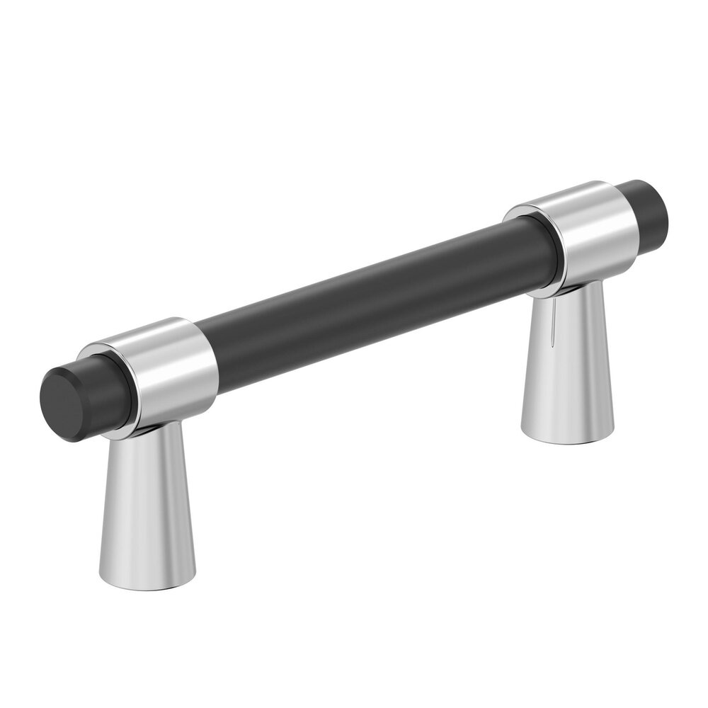 Amerock 3" Centers (76 Mm) Pull In Polished Chrome And Matte Black 