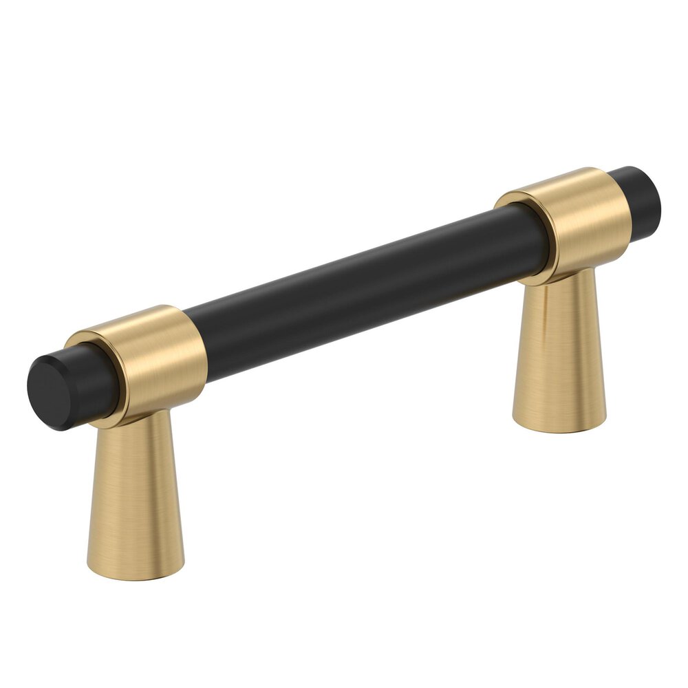 Amerock 3" Centers (76 Mm) Pull In Flat Black And Champagne Bronze 
