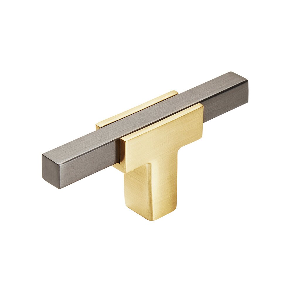 Amerock 2 5/8" (67mm) Long Knob in Brushed Gold And Black Chrome