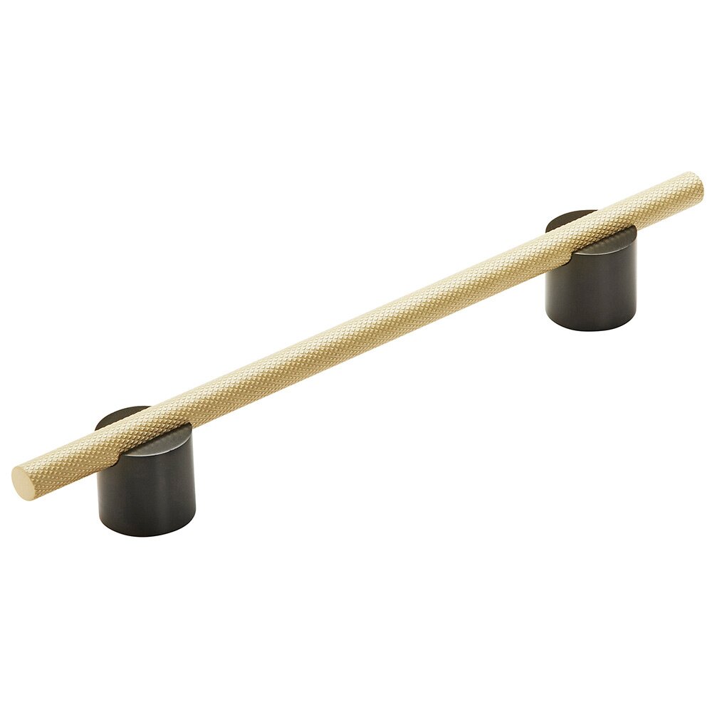 Amerock 6 1/4" (160mm) Centers Pull in Flat Black And Matte Gold