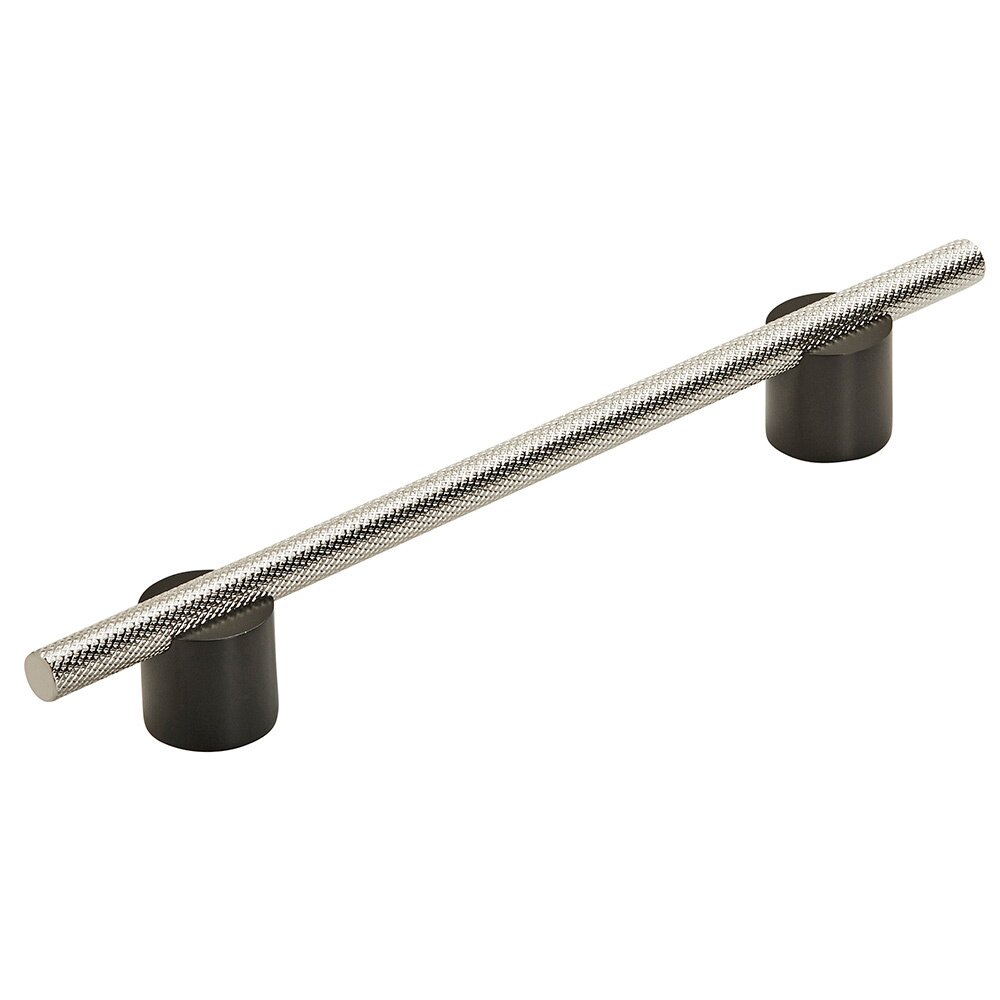 Amerock 6 1/4" (160mm) Centers Pull in Flat Black And Polished Nickel