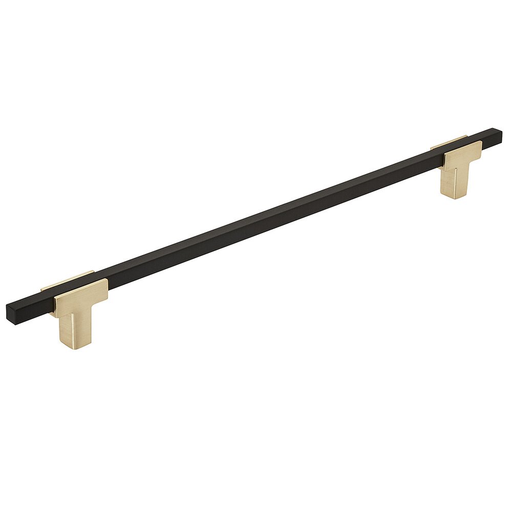Amerock 10" (256mm) Centers Pull in Brushed Gold And Matte Black