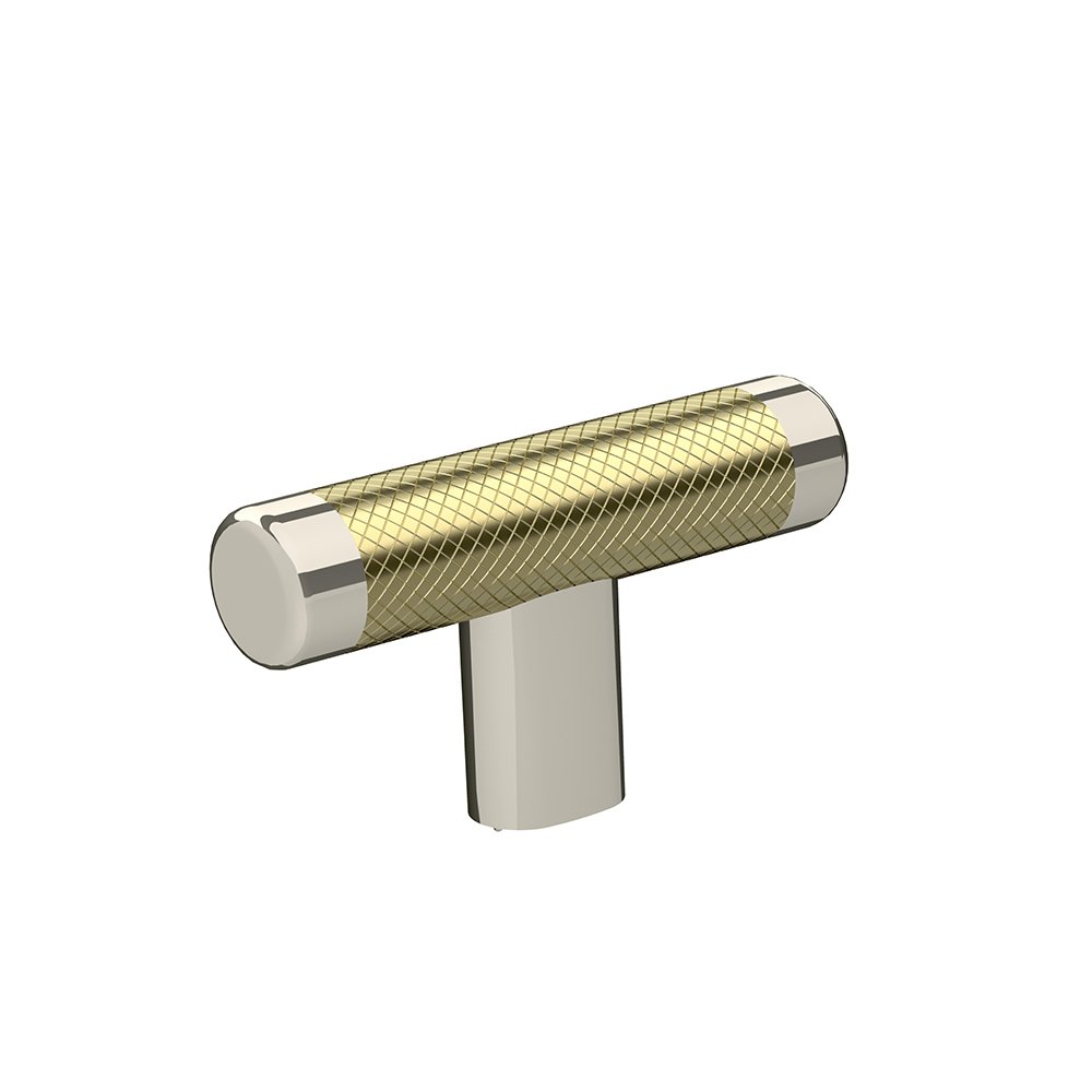 Amerock 2-5/8" (67 mm) Long Knob in Polished Nickel And Golden Champagne
