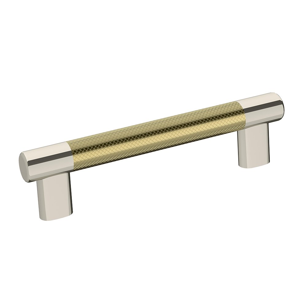 Amerock 5" (128 mm) Centers Pull in Polished Nickel And Golden Champagne
