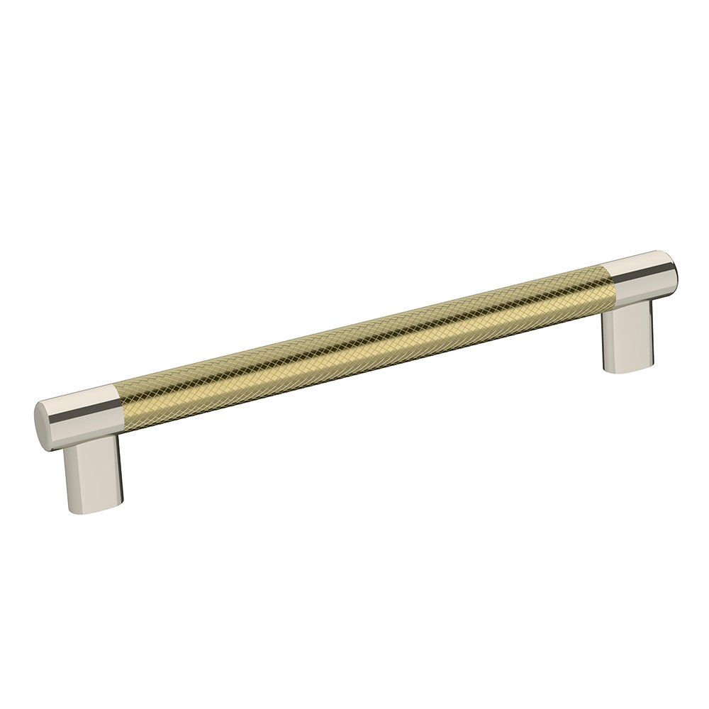 Amerock 8" (203 mm) Centers Pull in Polished Nickel And Golden Champagne