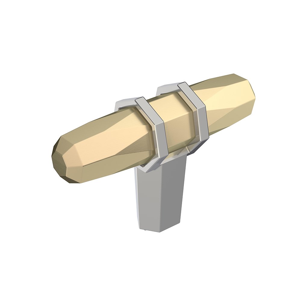 Amerock 2-1/2" (64 mm) Long Knob in Golden Champagne And Polished Chrome