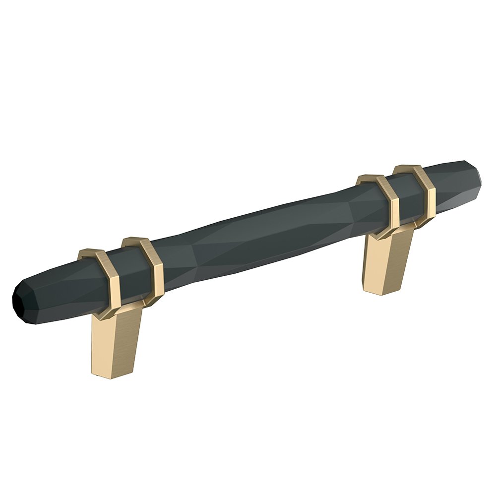 Amerock 3-3/4" (96 mm) Centers Pull in Black Bronze And Golden Champagne