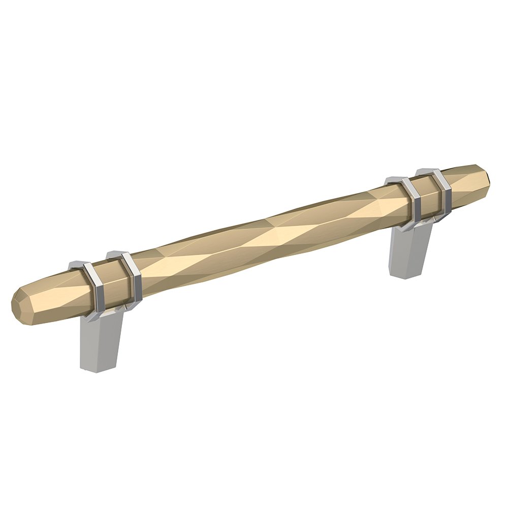 Amerock 5" (128 mm) Centers Pull in Golden Champagne And Polished Chrome