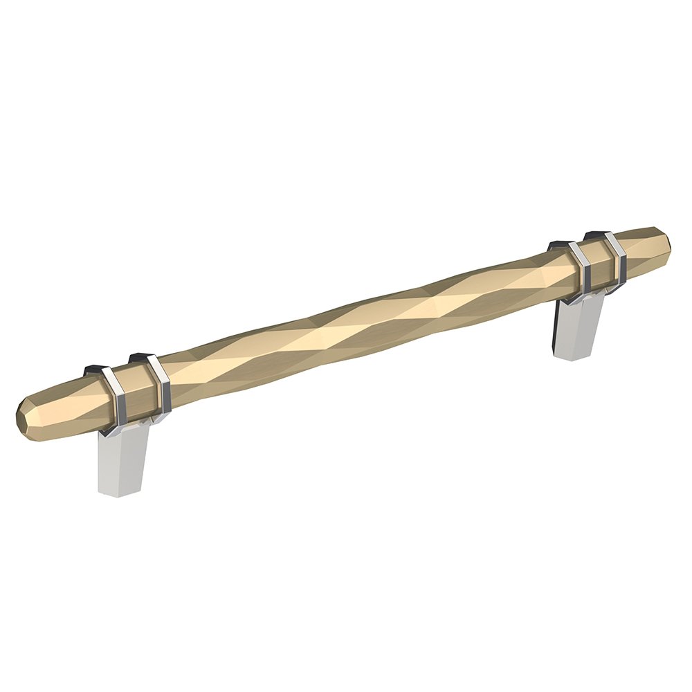 Amerock 6 1/4 (160 mm) Centers Pull in Golden Champagne And Polished Chrome