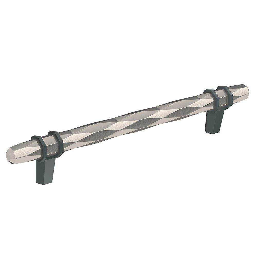 Amerock 6 1/4 (160 mm) Centers Pull in Polished Nickel And Black Bronze 