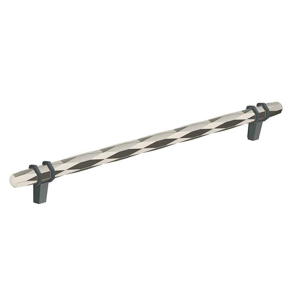 Amerock 10" (256 mm) Centers Pull in Polished Nickel And Black Bronze 
