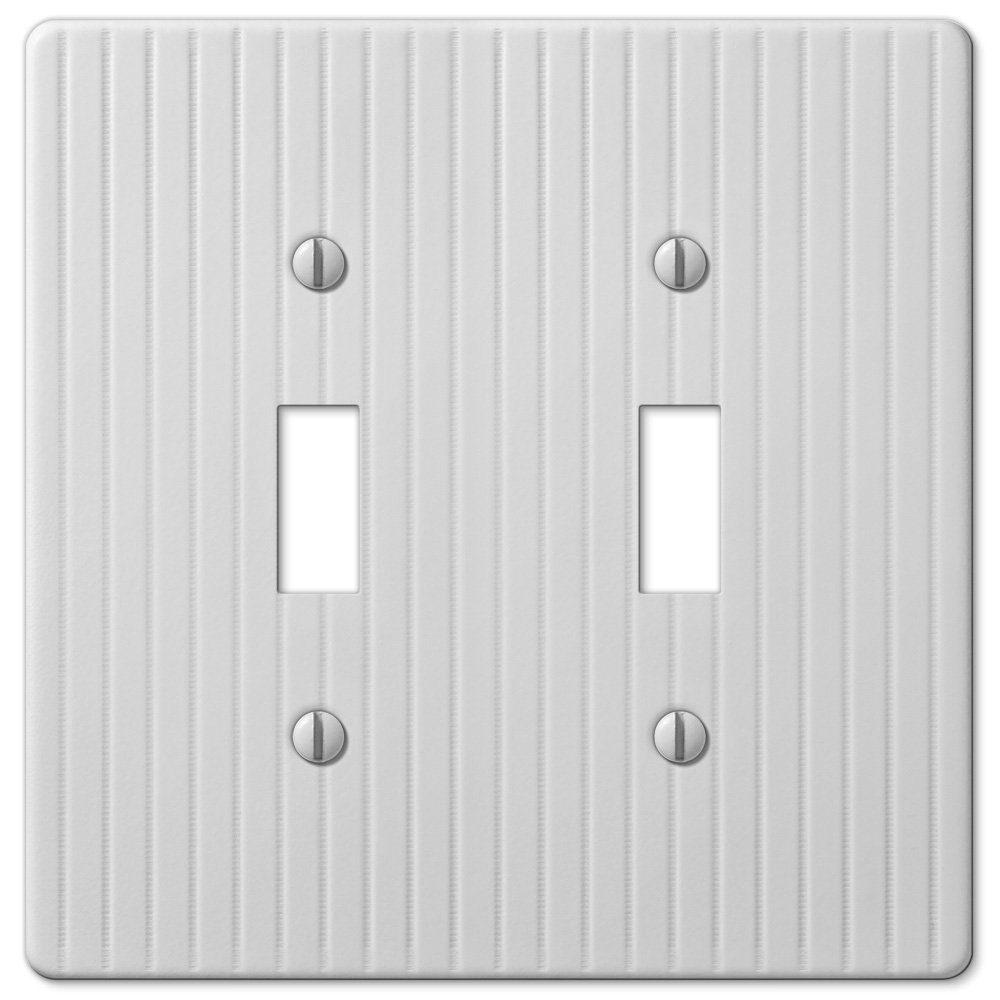 Amerelle Wallplates Double Toggle Wallplate in White