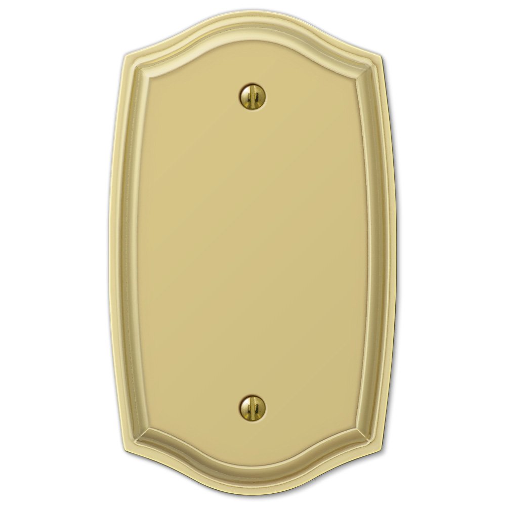 Amerelle Wallplates Single Blank Wallplate in Polished Brass