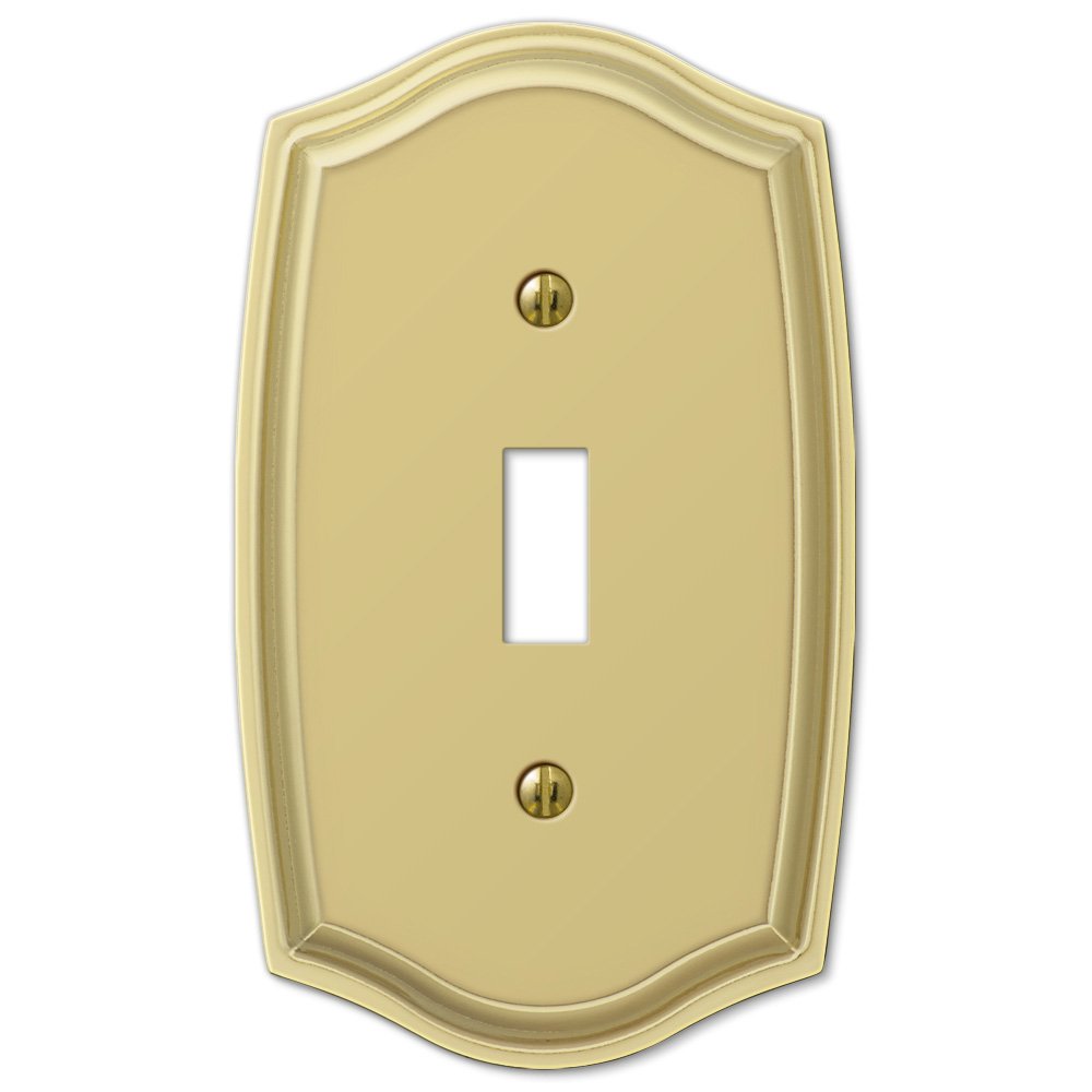 Amerelle Wallplates Single Toggle Wallplate in Polished Brass