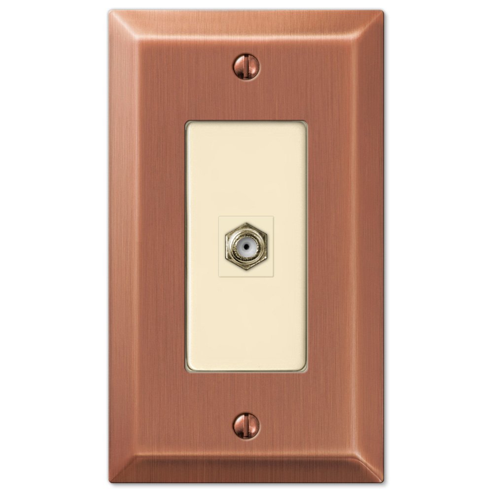 Amerelle Wallplates Single Cable Wallplate in Antique Copper
