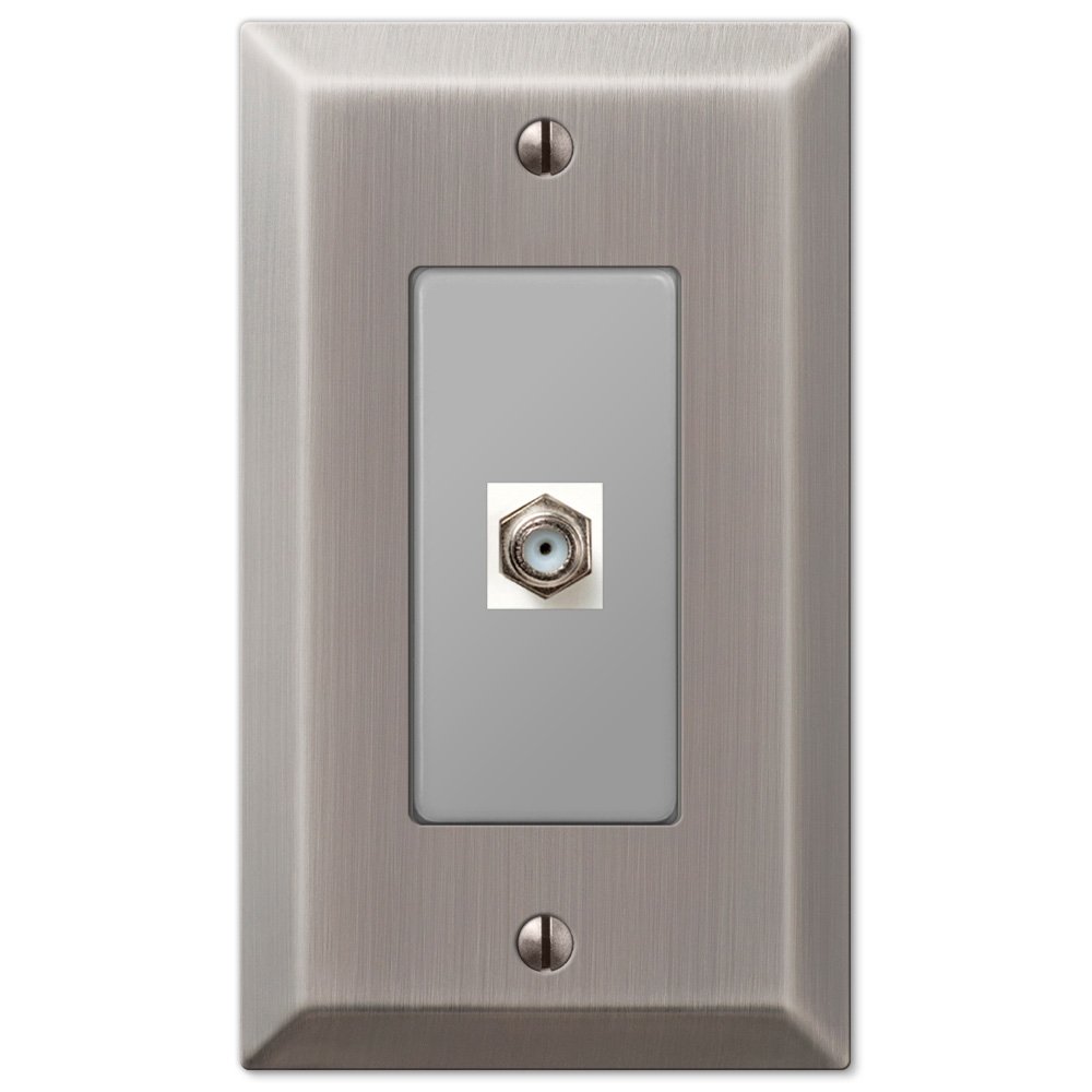 Amerelle Wallplates Single Cable Wallplate in Antique Nickel