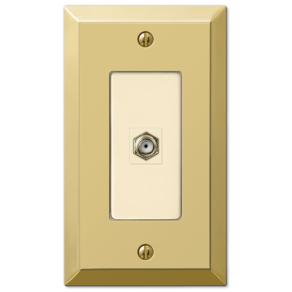 Amerelle Wallplates Single Cable Wallplate in Polished Brass