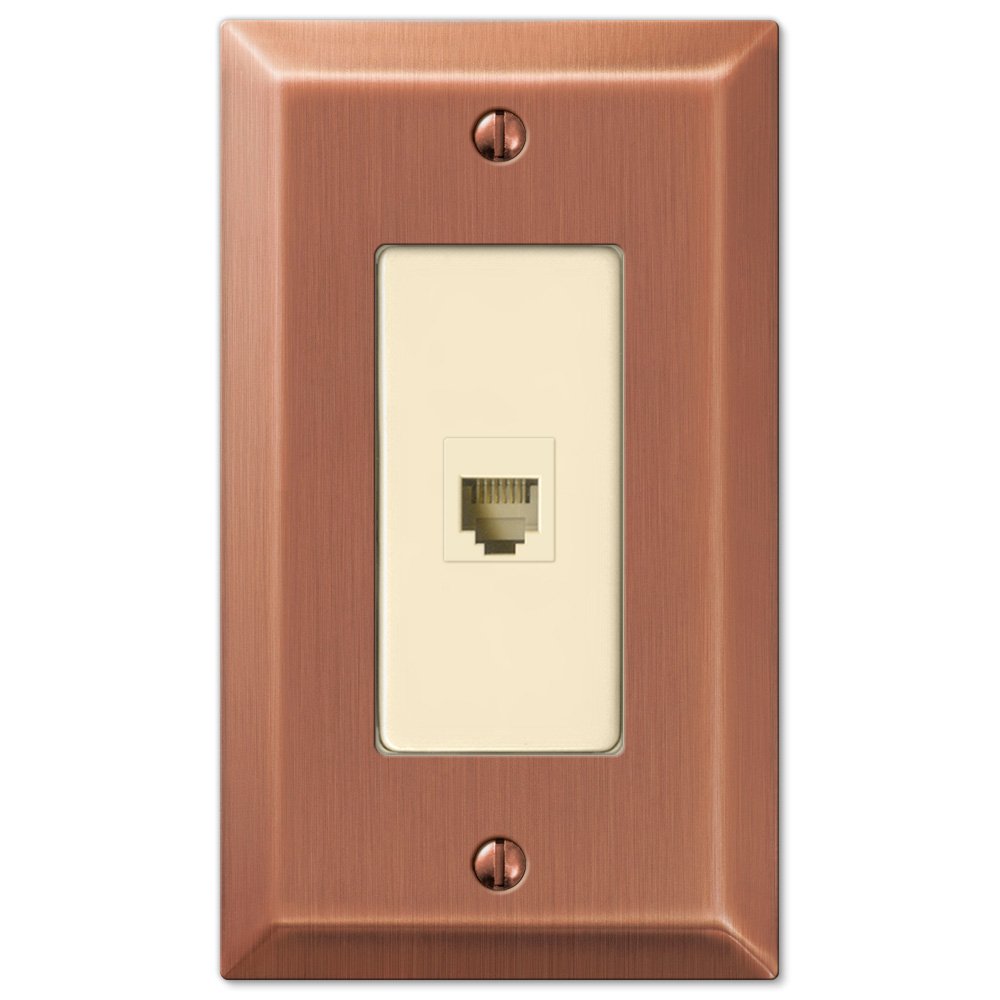 Amerelle Wallplates Single Phone Wallplate in Antique Copper