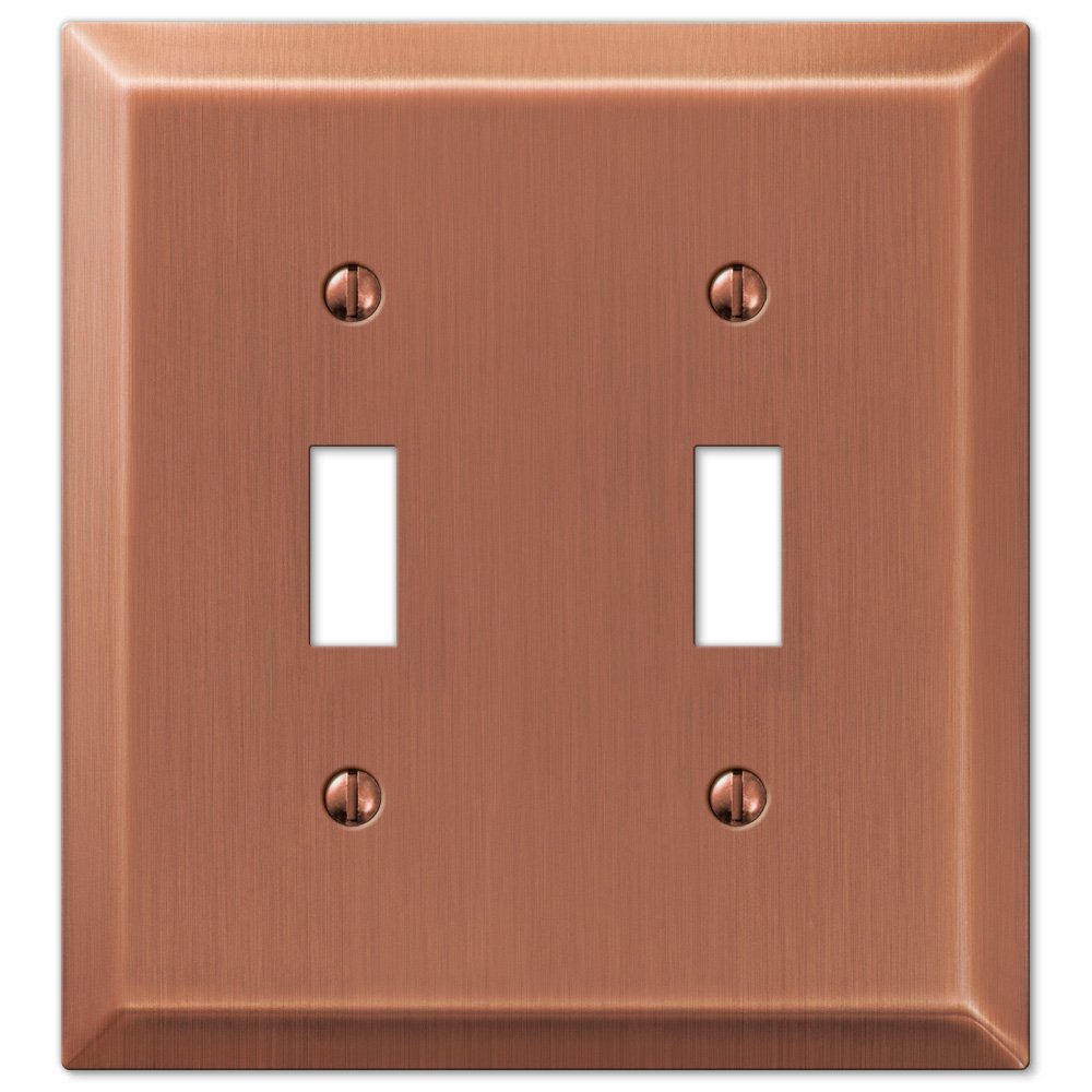 Amerelle Wallplates Double Toggle Wallplate in Antique Copper