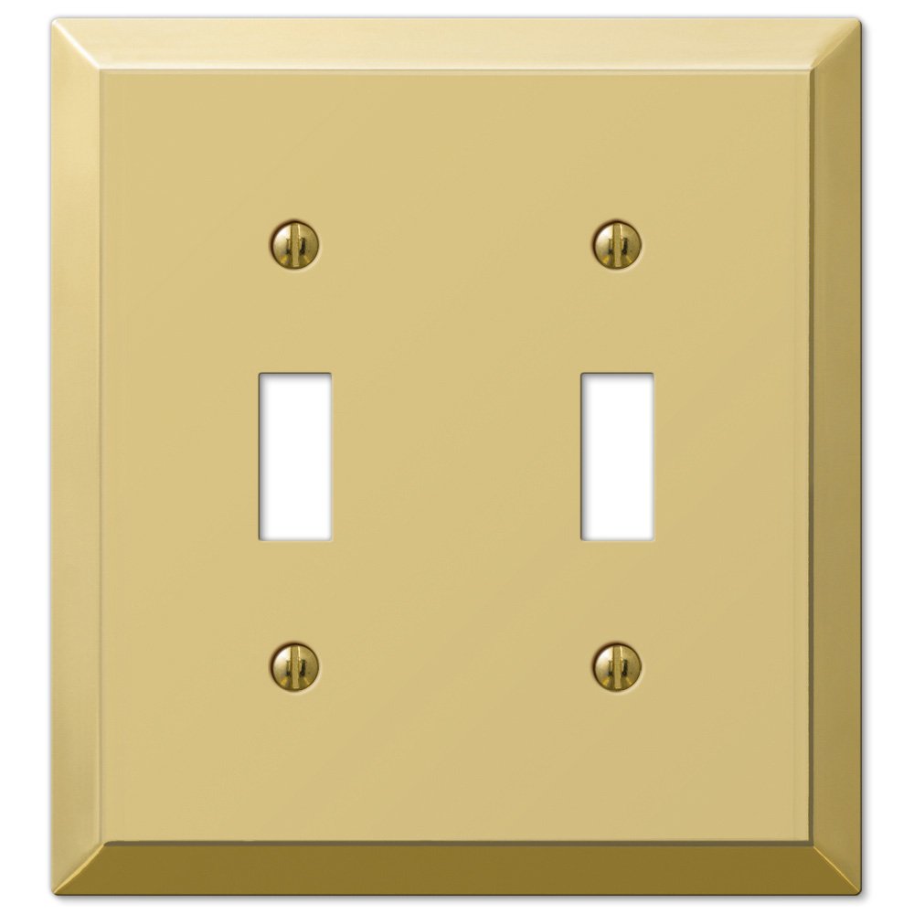 Amerelle Wallplates Double Toggle Wallplate in Polished Brass