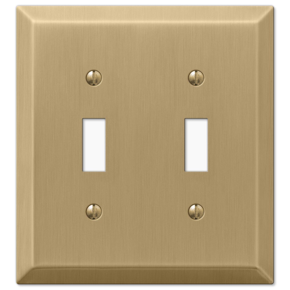 Amerelle Wallplates Double Toggle Wallplate in Brushed Bronze