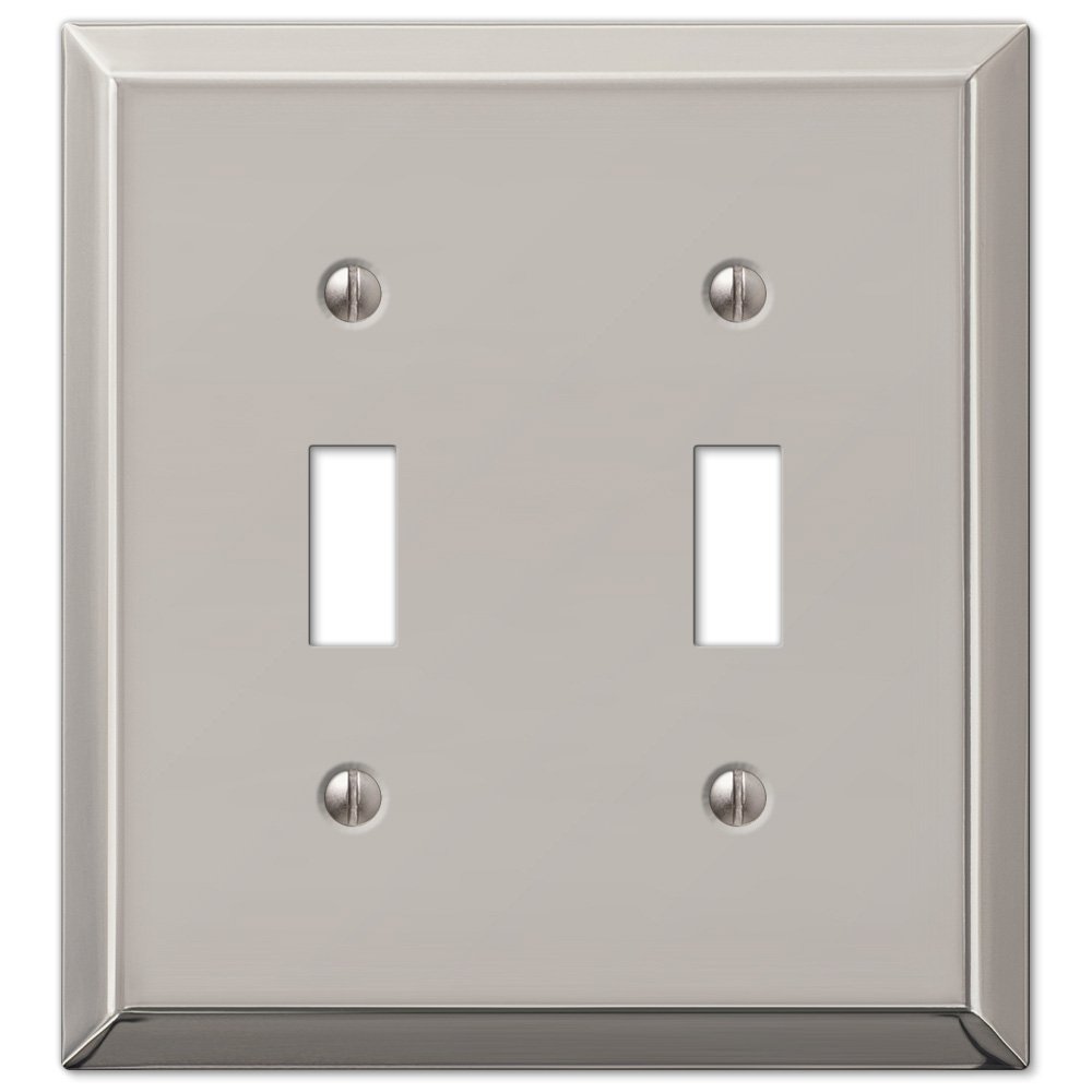 Amerelle Wallplates Double Toggle Wallplate in Polished Nickel