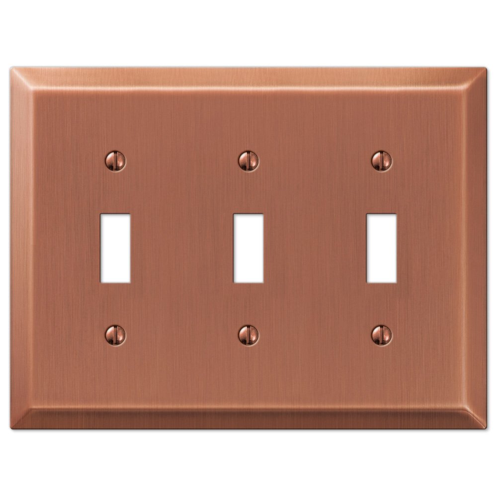 Amerelle Wallplates Triple Toggle Wallplate in Antique Copper