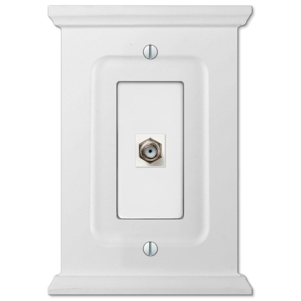 Amerelle Wallplates Wood Single Cable Wallplate in White