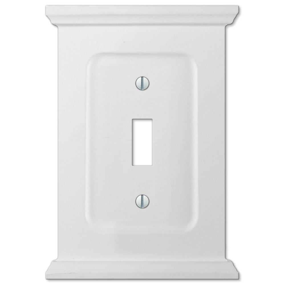 Amerelle Wallplates Wood Single Toggle Wallplate in White
