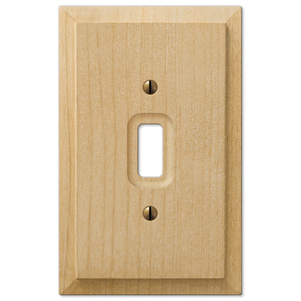 Amerelle Wallplates Single Toggle Wallplate in Unfinished Alder Wood