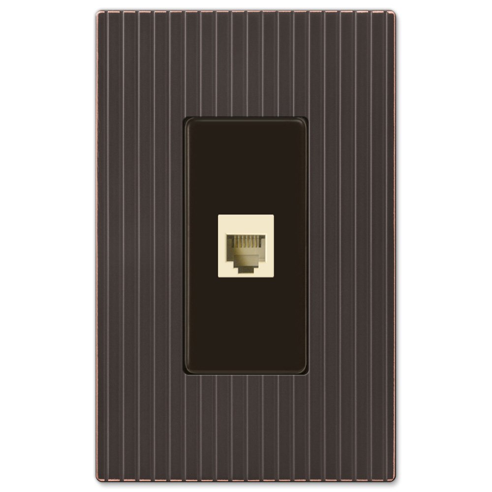 Amerelle Wallplates Single Phone Wallplate in Aged Bronze