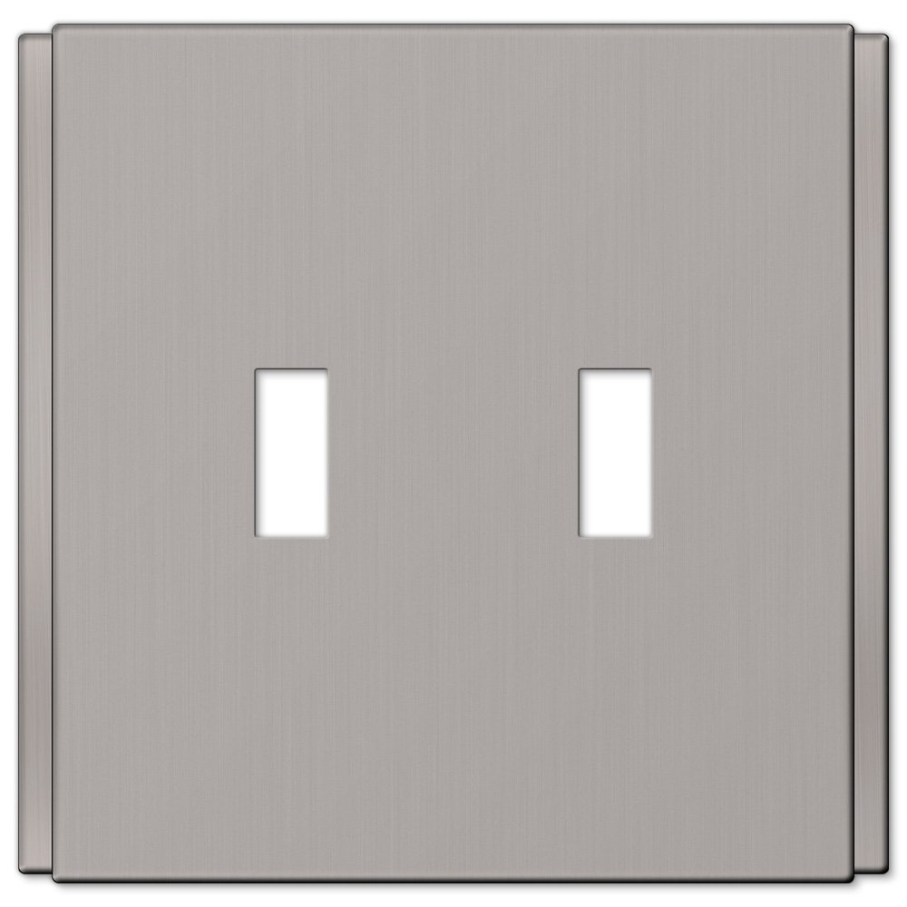 Amerelle Wallplates Double Toggle Wallplate in Brushed Nickel
