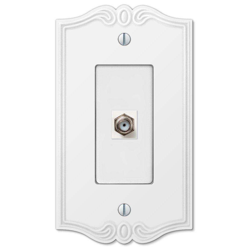 Amerelle Wallplates Single Cable Wallplate in White