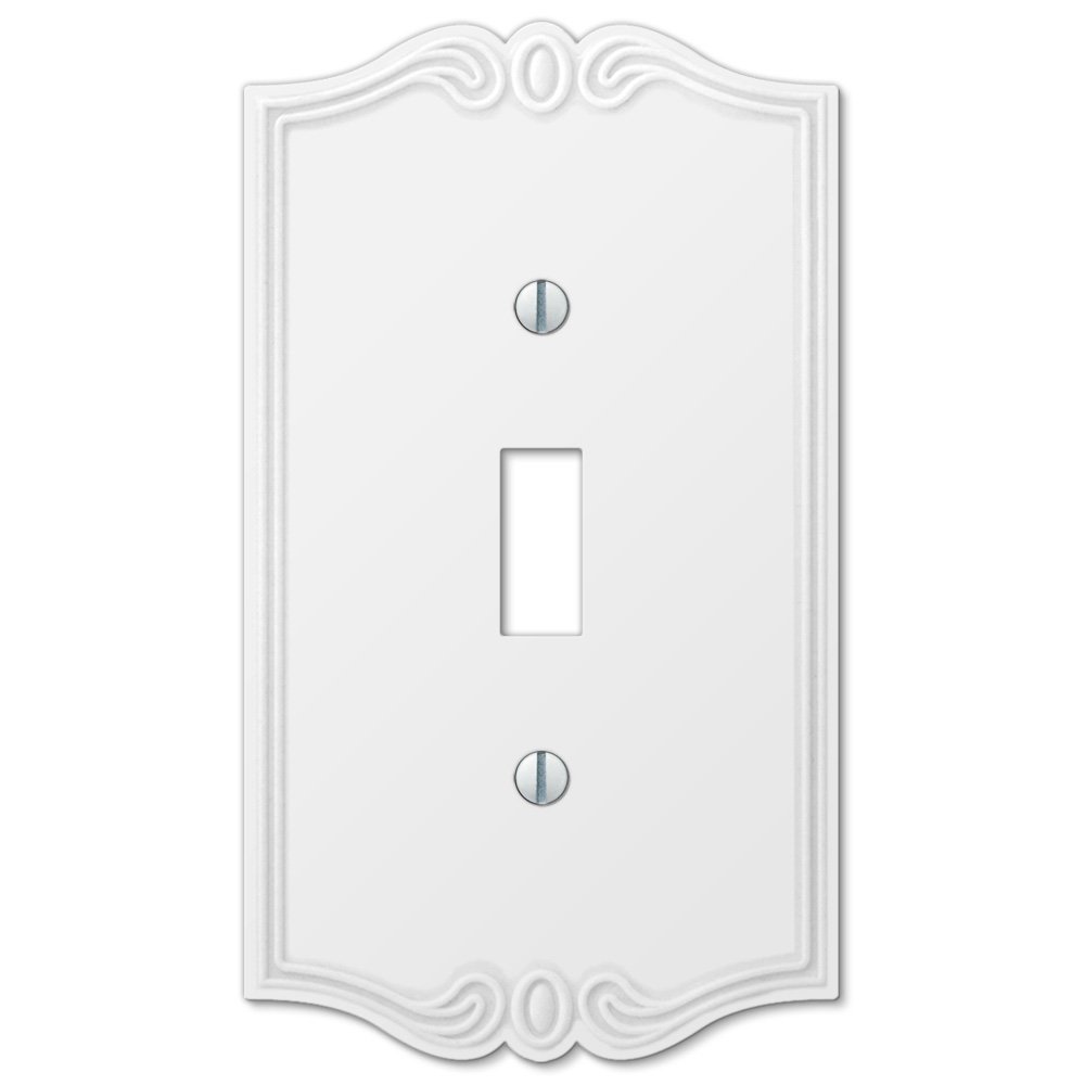 Amerelle Wallplates Single Toggle Wallplate in White