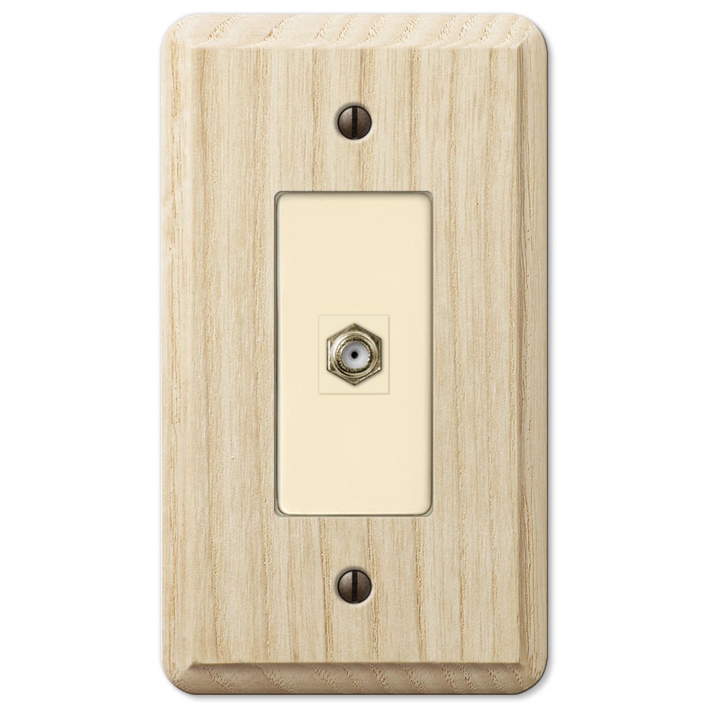 Amerelle Wallplates Single Cable Wallplate in Unfinished Ash Wood