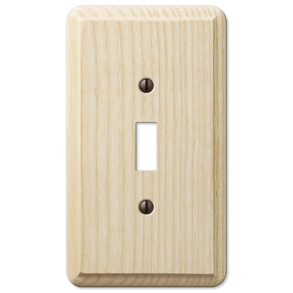 Amerelle Wallplates Single Toggle Wallplate in Unfinished Ash Wood