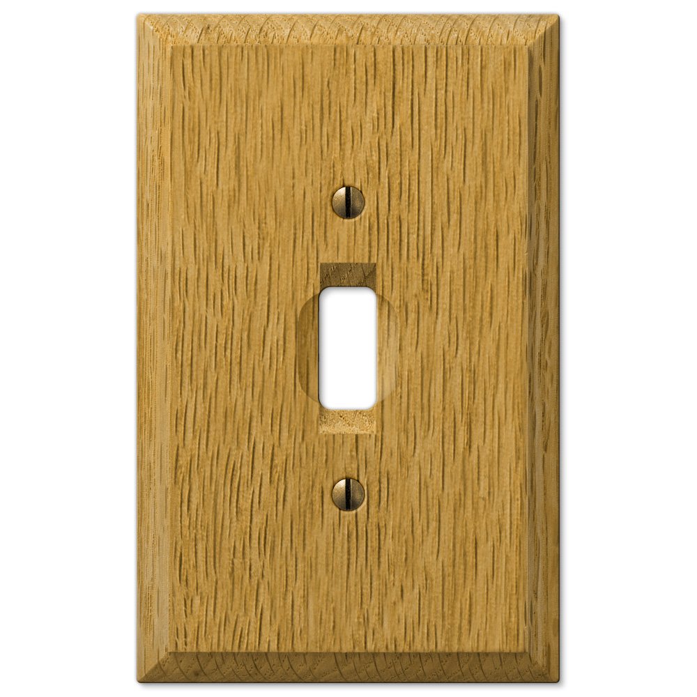 Amerelle Wallplates Wood Single Toggle Wallplate in Light Oak