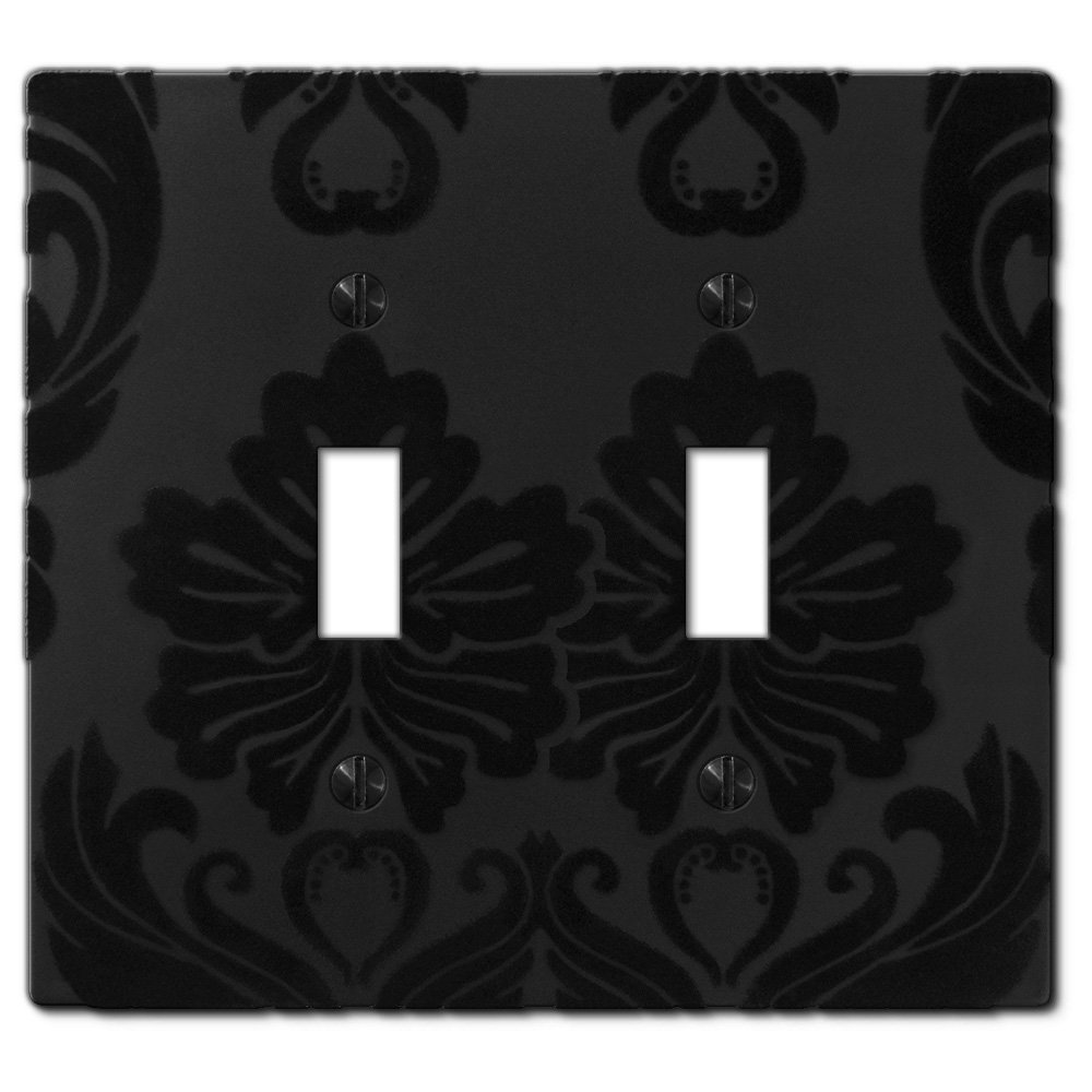 Amerelle Wallplates Double Toggle Wallplate in Black